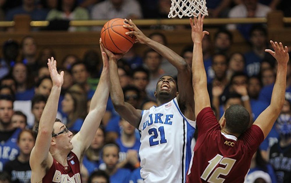 The No. 5 Duke men's basketball team defeated Boston College 89-68, led by a career-high 27 points from freshman guard Rasheed Sulaimon.