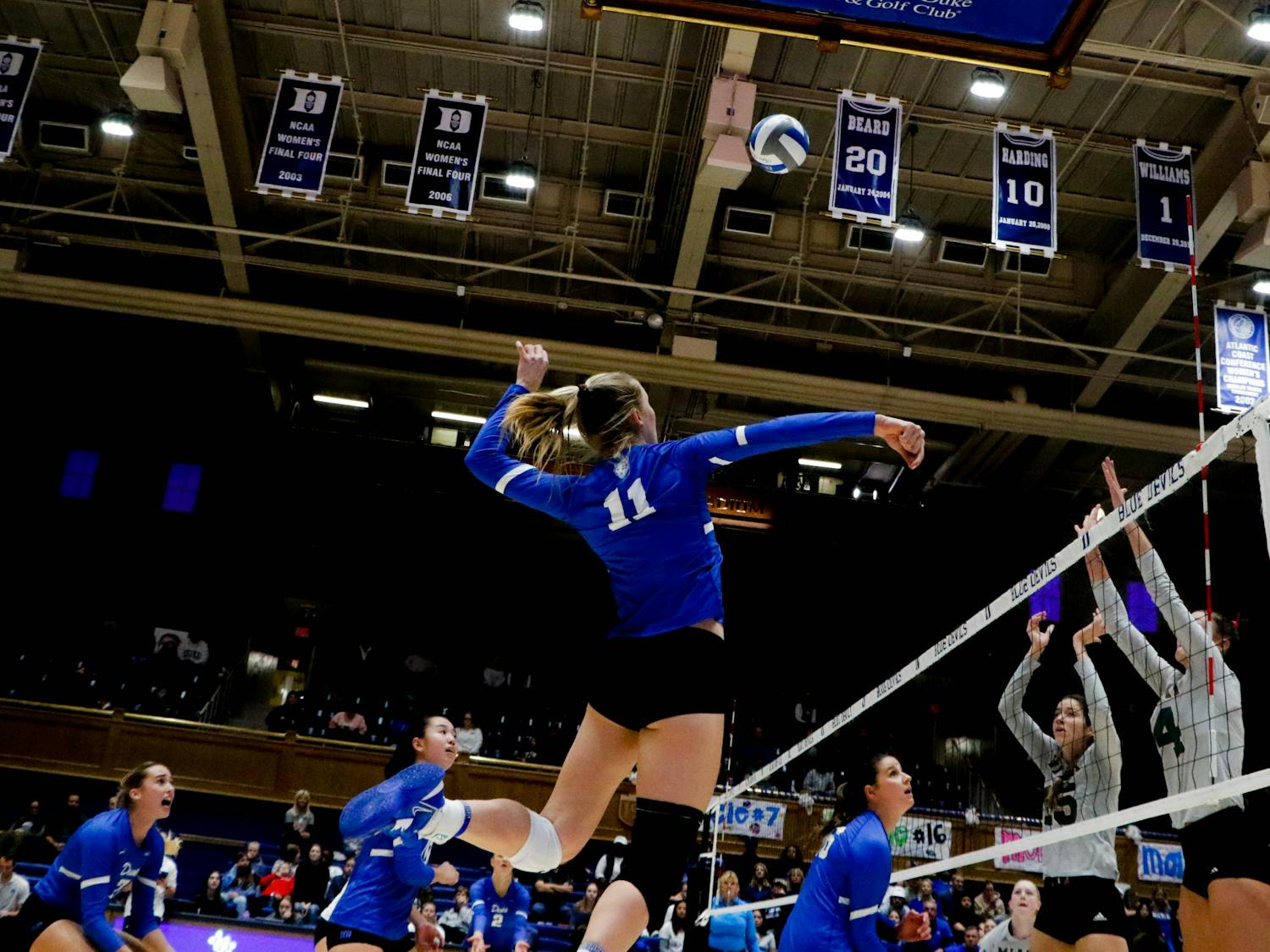 Sophomore Kerry Keefe set a career high in kills against Loyola Maryland.