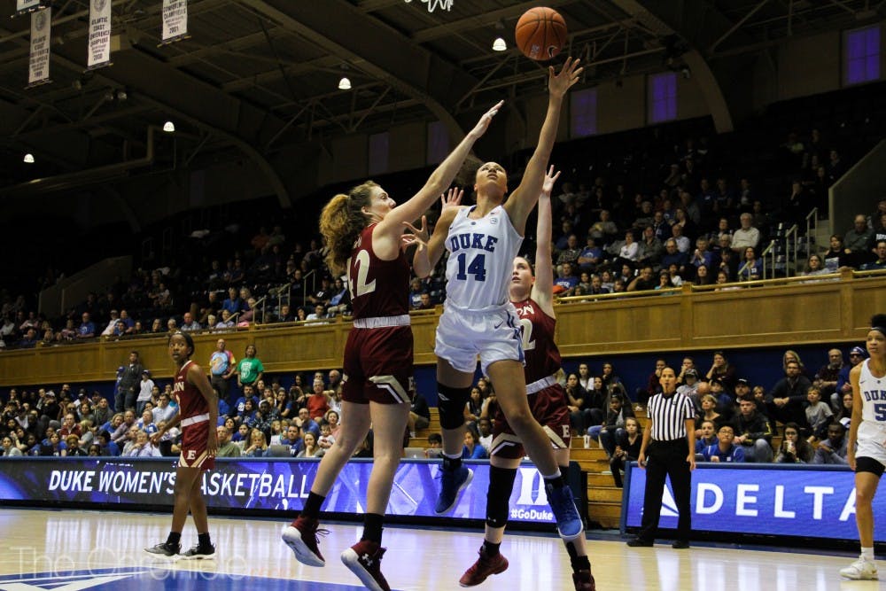 Faith Suggs had an efficient afternoon and was one of four Blue Devils in double figures.