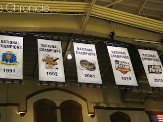 Duke's national championship banners have a new look.