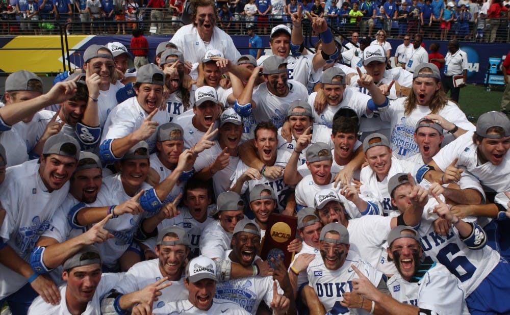 The Blue Devils captured their second straight national title with an 11-9 victory against Notre Dame Monday.