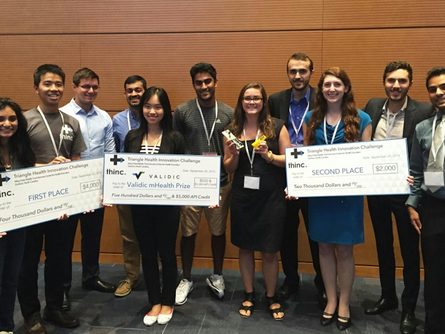 Teams of students proposed solutions to global medical issues and competed for a $4,000 grand prize in the first Triangle Health Innovation Challenge.