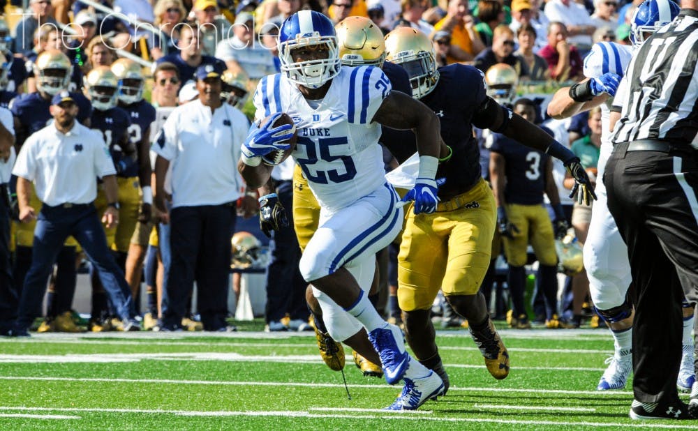 <p>Redshirt senior Jela Duncan rushed for a career-high 121 yards to help Duke top 200 yards on the ground for the first time in three weeks.</p>