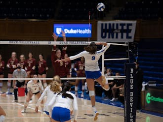 Sophomore middle blocker Georgia Stavrinides recorded 13 kills over the weekend.