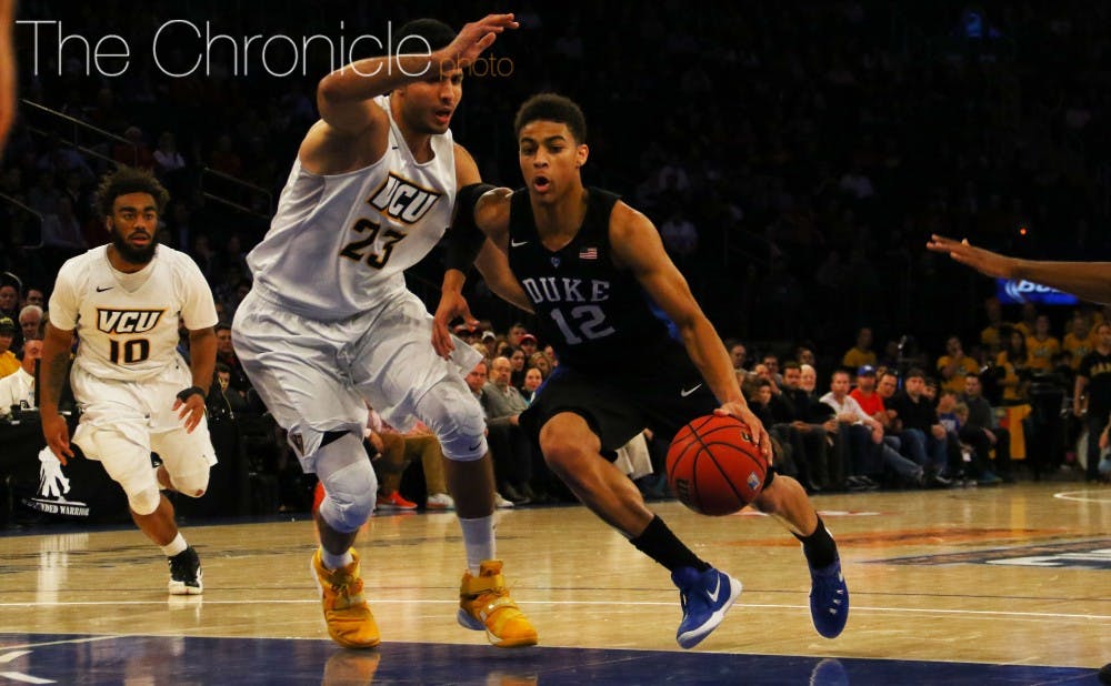 Freshman Derryck Thornton and the small-ball Blue Devils successfully handled Virginia Commonwealth's speed and athleticism on both ends of the floor.