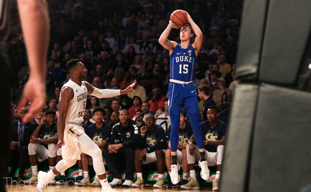 <p>Alex O'Connell spaces the floor much more than Trevon Duval, which gives Grayson Allen more room to work with the ball.</p>