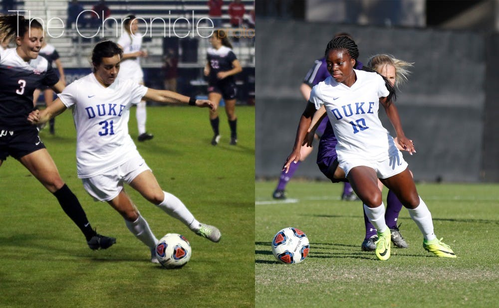 <p>Christina Gibbons and Toni Payne will continue playing together professional after being drafted by FC Kansas City.&nbsp;</p>