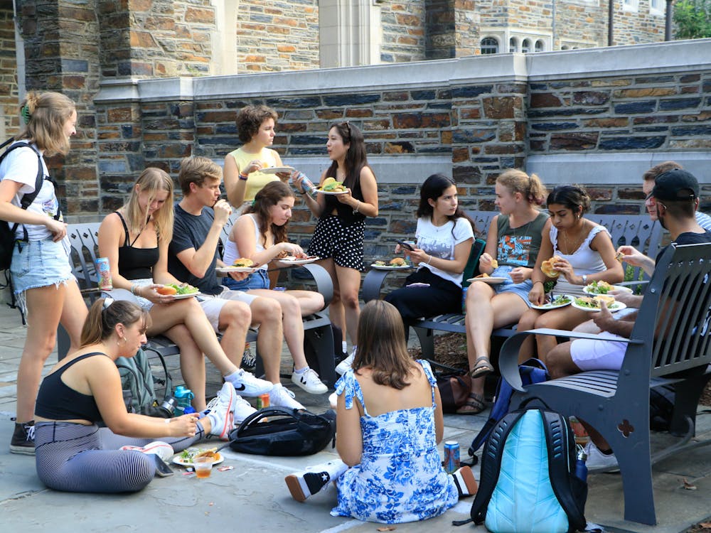 <p>Senior Class Council hosted an FDOC event on Aug. 29, providing free beer and wine to seniors who are older than 21 years old, thanks to Duke's <a href="https://www.dukechronicle.com/article/2022/03/duke-university-alcohol-policy-wet-dry-west-east-campus-keg-party-rules" target="_blank">new alcohol policies</a>.</p>
