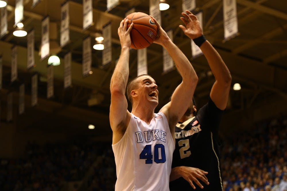 Center Marshall Plumlee scored 13 points and tied a career-high with 17 rebounds before fouling out late Tuesday against Wake Forest.