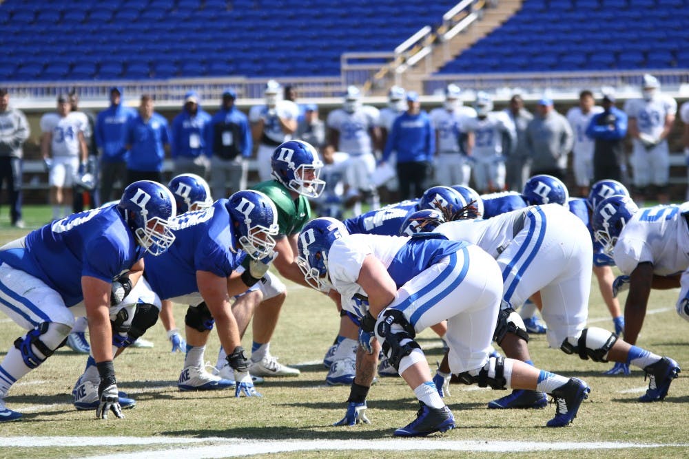 The Blue Devils went through a 70-play scrimmage as part of a two-hour "showcase" to close spring practice Saturday at Wallace Wade Stadium.