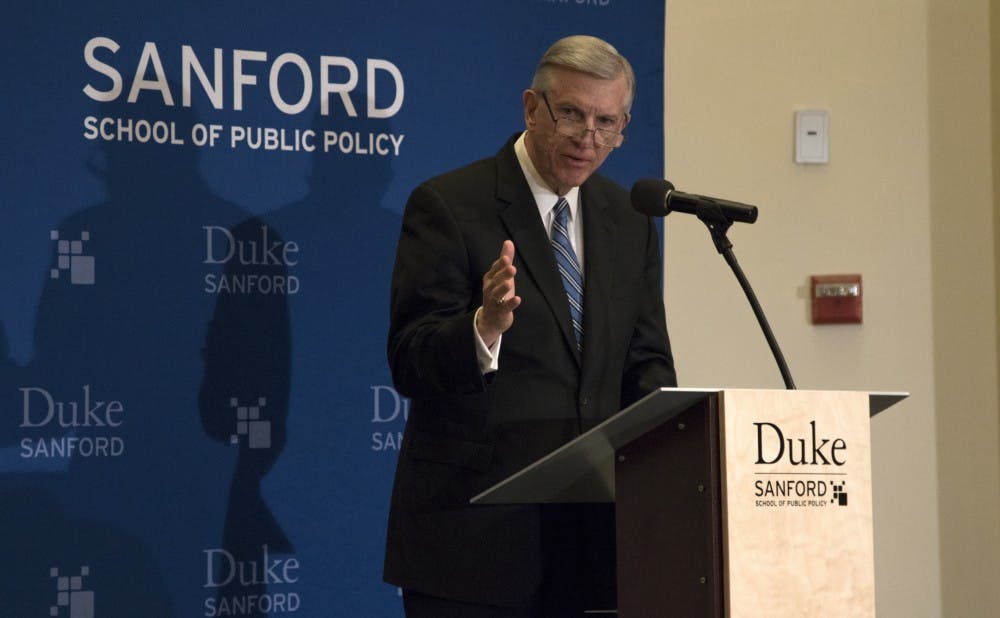 <p>Tom Ross served as president of the University of North Carolina system from 2011 to 2015 and is now a Terry Sanford Distinguished Fellow at Duke.&nbsp;</p>
