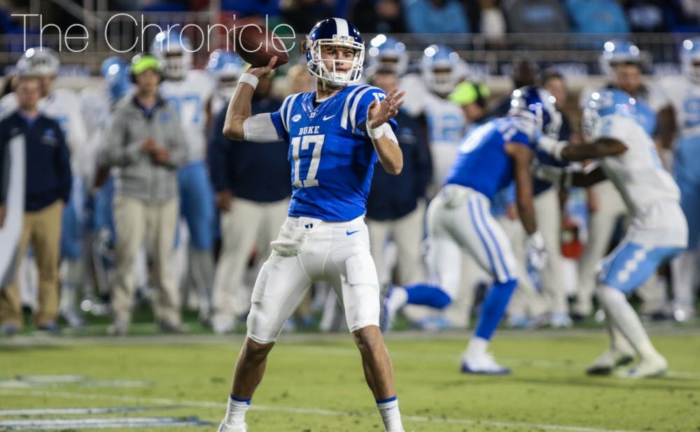 <p>Daniel Jones will have competition at quarterback next season from his own mentor, Thomas Sirk.</p>