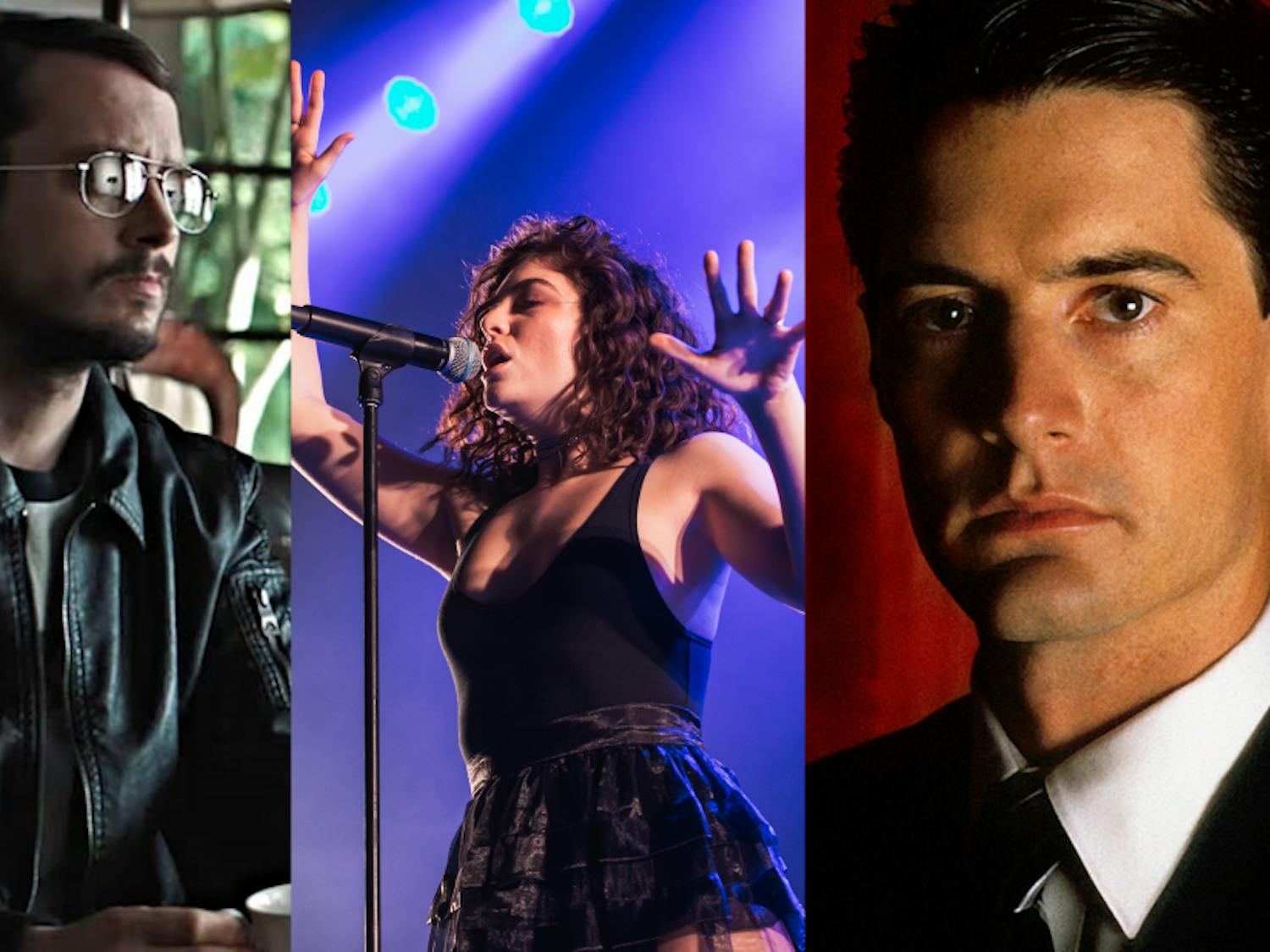 Pictured from left to right, Elijah Wood in "I Don't Feel at Home in This World Anymore," Lorde performing in July and Kyle MacLachlan as Agent Dale Cooper in the original run of "Twin Peaks."