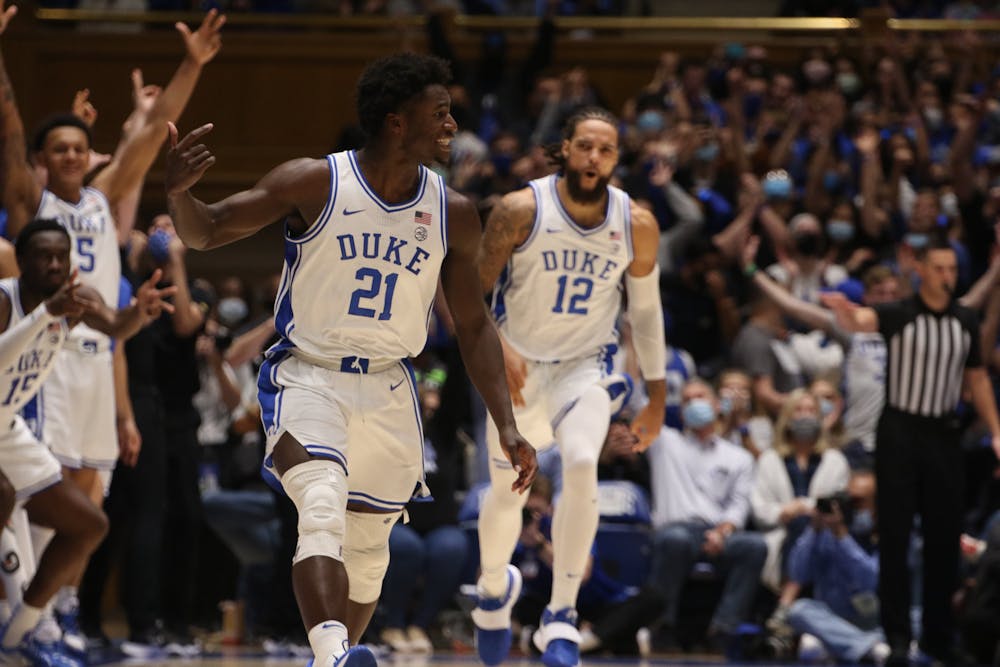 Freshman forward AJ Griffin scored 13 points off the bench for the Blue Devils against Virginia Tech.