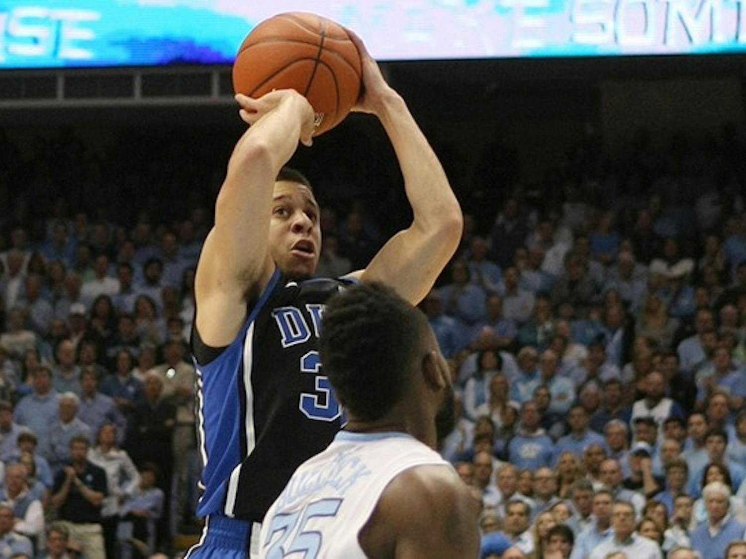 The No. 3 Duke men's basketball team defeated UNC 69-53 in their final game of the regular season. Seniors Mason Plumlee and Seth Curry led the Blue Devils with 23 and 20 points, respectively.
