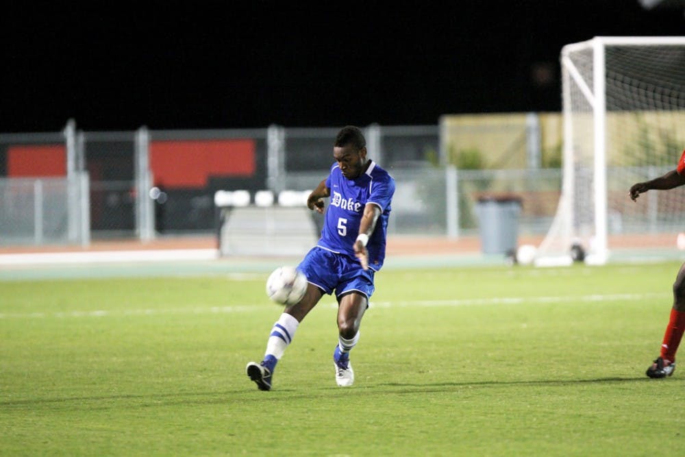 Sebastien Ibeagha contributed to both of Duke’s goals against N.C. State as a part of the team’s spring exhibition games used to prepare for the fall season.