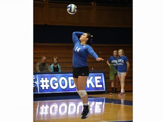 Sophomore Chloe DiPasquale led the Blue Devils with three service aces in Saturday's sweep of Oklahoma.