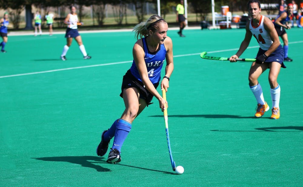<p>Junior Ashley Kristen led Duke with two goals and an assist in the Blue Devils' rout of Davidson in Monday's scrimmage.</p>