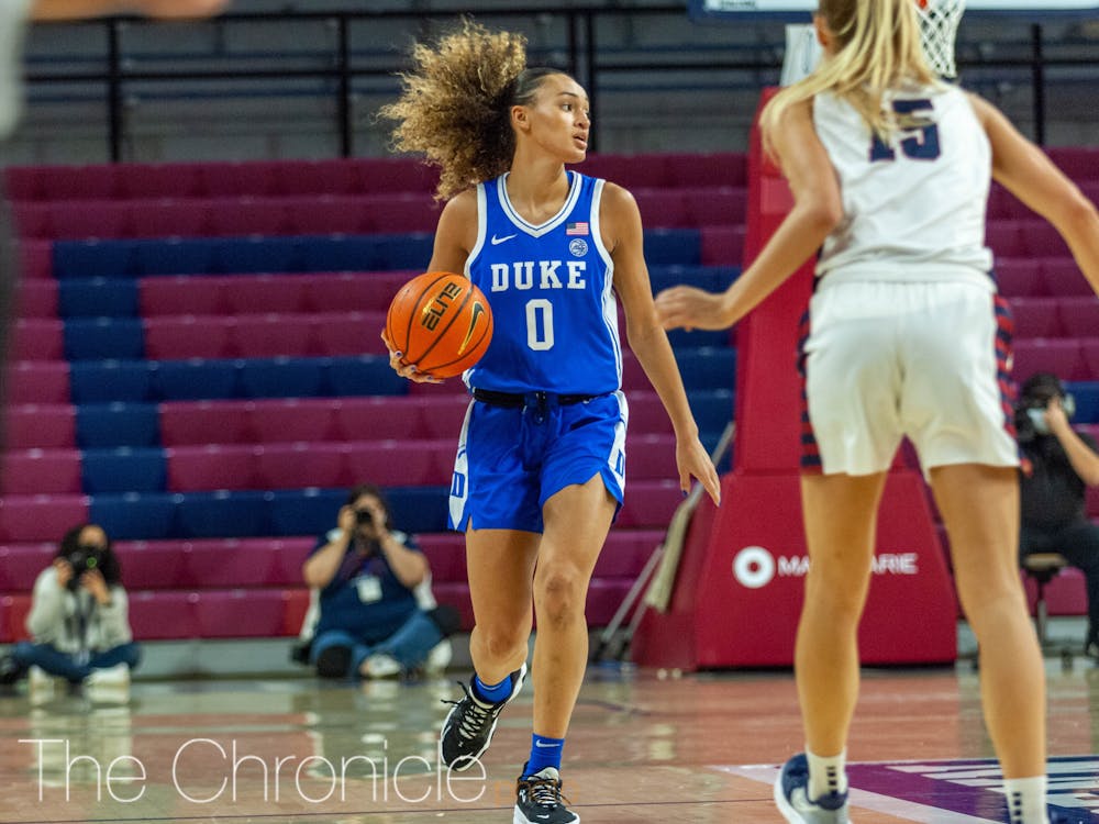 Celeste Taylor once again put together an impressive all-around performance to guide the Blue Devils to victory against Penn.