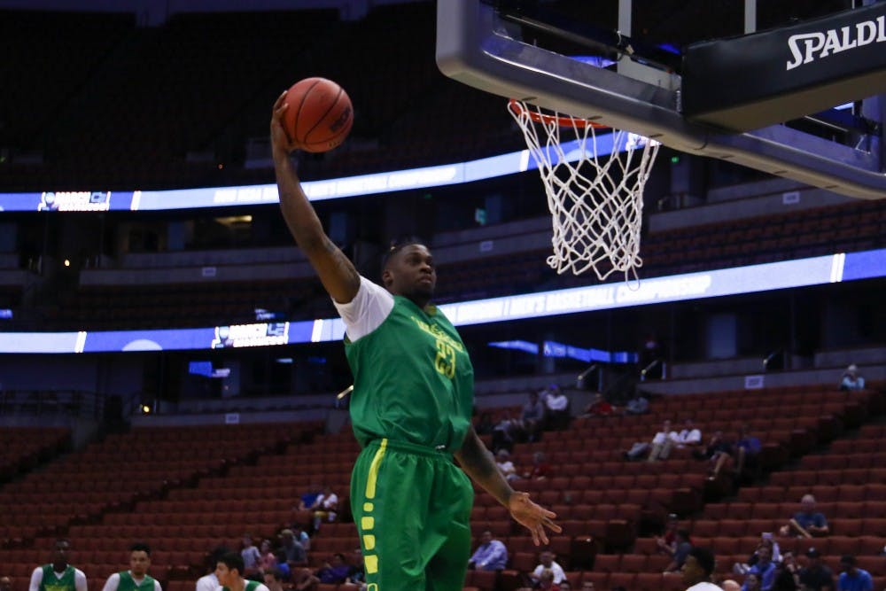<p>After posting 22.5 points and 11.8 rebounds per game at the junior college level in Wyoming, Canadian center Chris Boucher ranks third in the country with 3.0 blocks per game for the Ducks.</p>