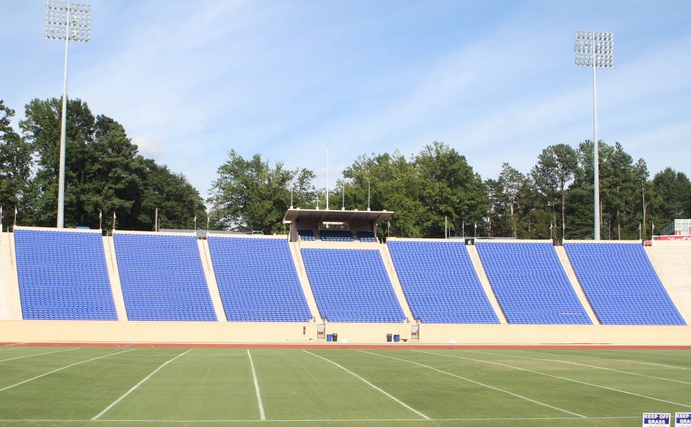 Wallace Wade Stadium received a colorful facelift this offseason with the addition of 6,346 blue chair-back seats.