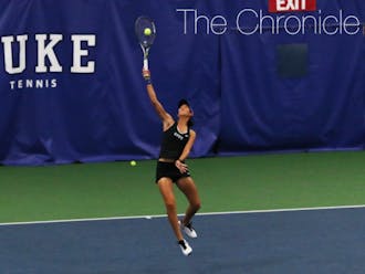 Freshman Meible Chi clinched the win for Duke with a 6-2, 6-3 win on Court 1.