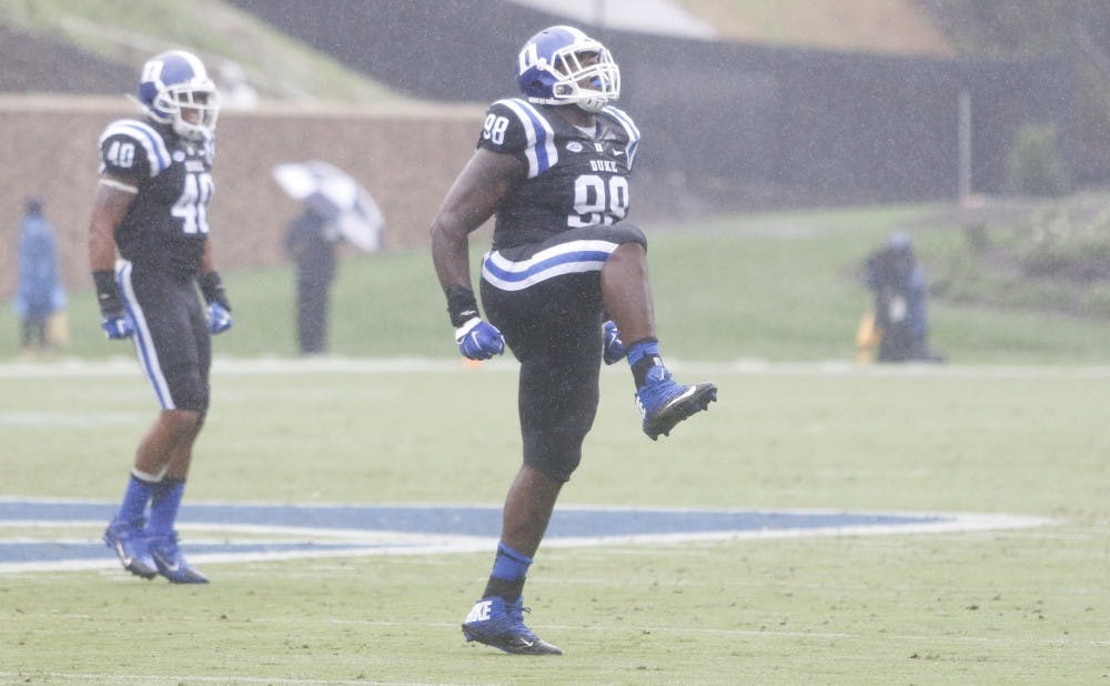 <p>Senior defensive tackle Carlos Wray and the Blue Devils bottled up Georgia Tech’s offense in another standout performance.</p>