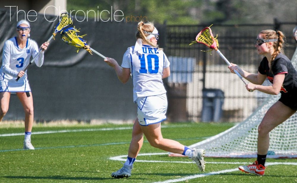 <p>Star attack Kyra Harney recently crossed the 100-goal mark for her career but committed a costly turnover on Duke’s final possession Sunday.</p>