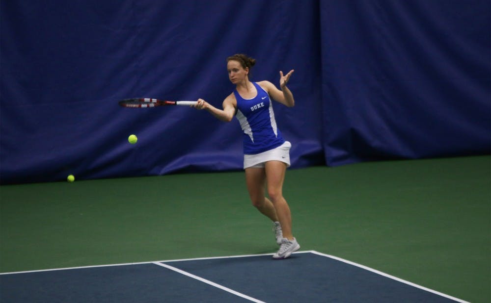 <p>Junior Chalena Scholl will once again play in the top singles spot for the Blue Devils with senior Beatrice Capra still out due to injury.&nbsp;</p>