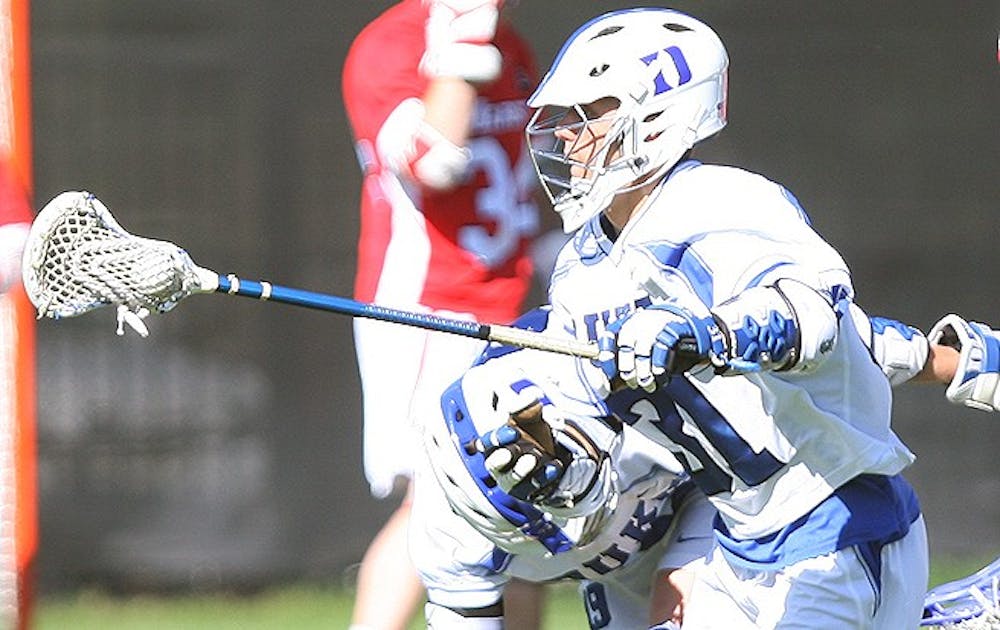 Sophomore Jordan Wolf led the Duke offense with six points in the team’s 13-5 upset of the No. 1 Cavaliers.