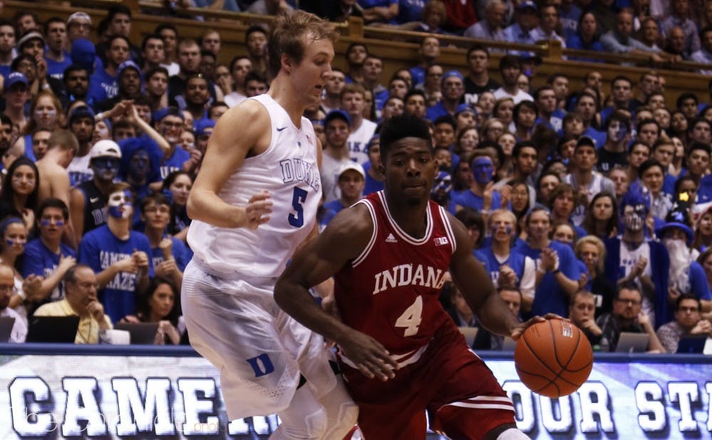 <p>Senior Robert Johnson is averaging double figures for the Hoosiers this year.</p>