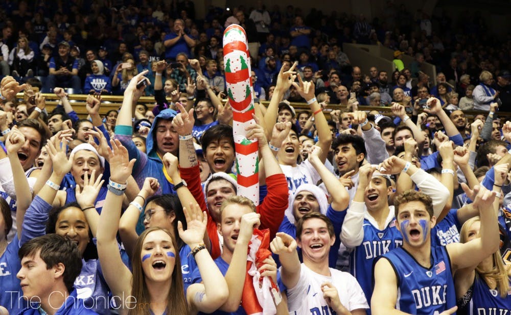 <p>A capacity crowd of 9,314, including the ever-present Crazies, pack into Cameron for every game nowadays as Duke maintains its sellout streak.</p>