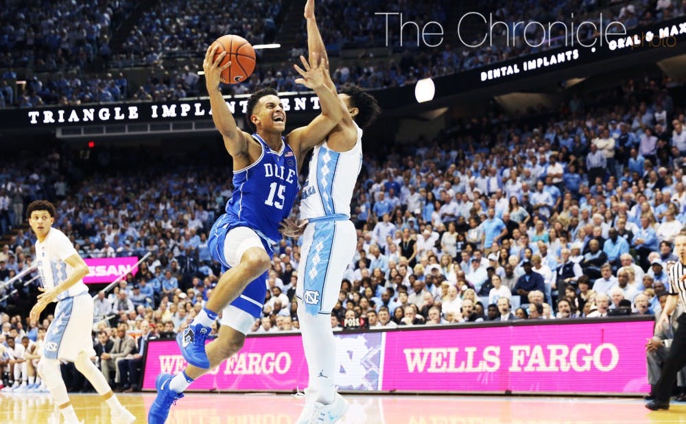 <p>Freshman Frank Jackson was one of five Blue Devils in double figures, but Duke allowed North Carolina to pull away late with several buckets in the paint.&nbsp;</p>