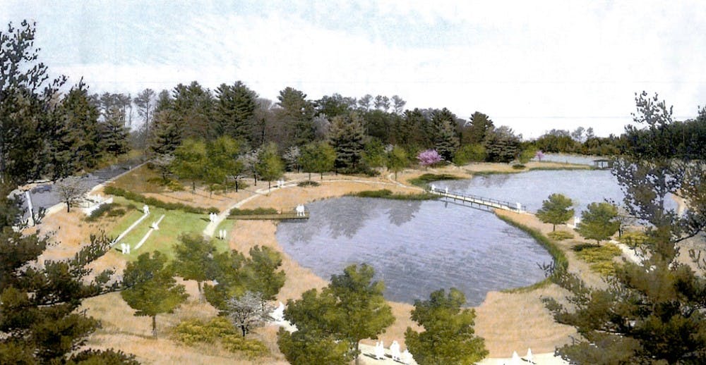 A new water reclamation pond on Circuit Drive, which will serve both functional and recreational purposes, will collect rainwater to be used at the on-campus Chilled Water Plant. The pond, still in the planning stages, will cost the University $9 million.