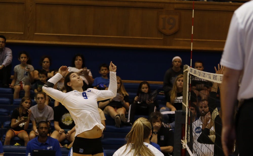 <p>Senior Emily Sklar and the Blue Devils can climb up in the ACC standings with a pair of wins this weekend.</p>