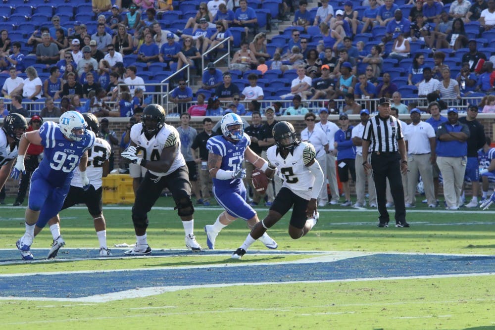 Durham native Kendall Hinton was Wake Forest's leading passer and rusher Saturday afternoon.