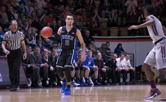 He struggled with his shot for much of the game, but Tyus Jones once again showed the poise that makes Duke's freshmen stand out Wednesday night.