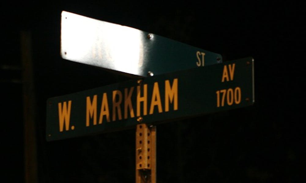Two Duke students were robbed at gunpoint on West Markham Avenue early Tuesday morning.  Police patrols in the area have been increased.