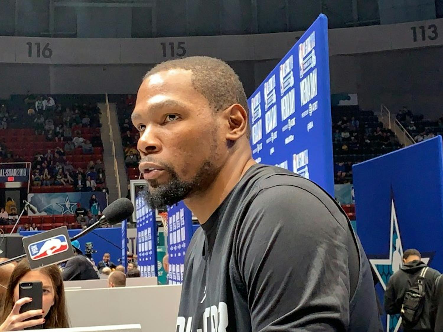 NBA All-Star and defending champ Kevin Durant will be at Cameron Indoor tonight for Duke's game vs. N.C. State.