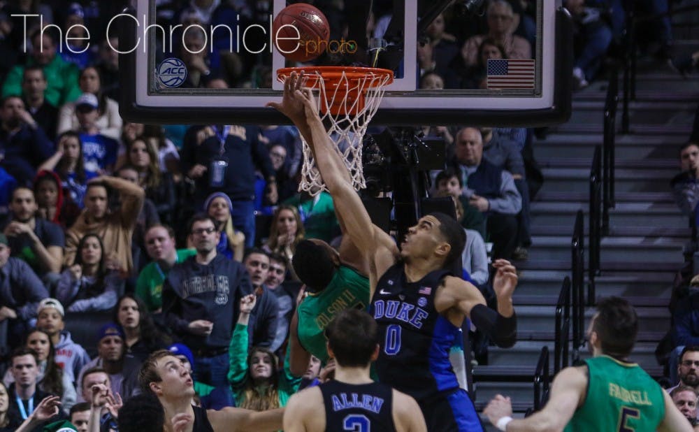 <p>Jayson Tatum carried Duke to the win with several big plays in the closing minutes and finished with 19 points and eight rebounds.</p>
