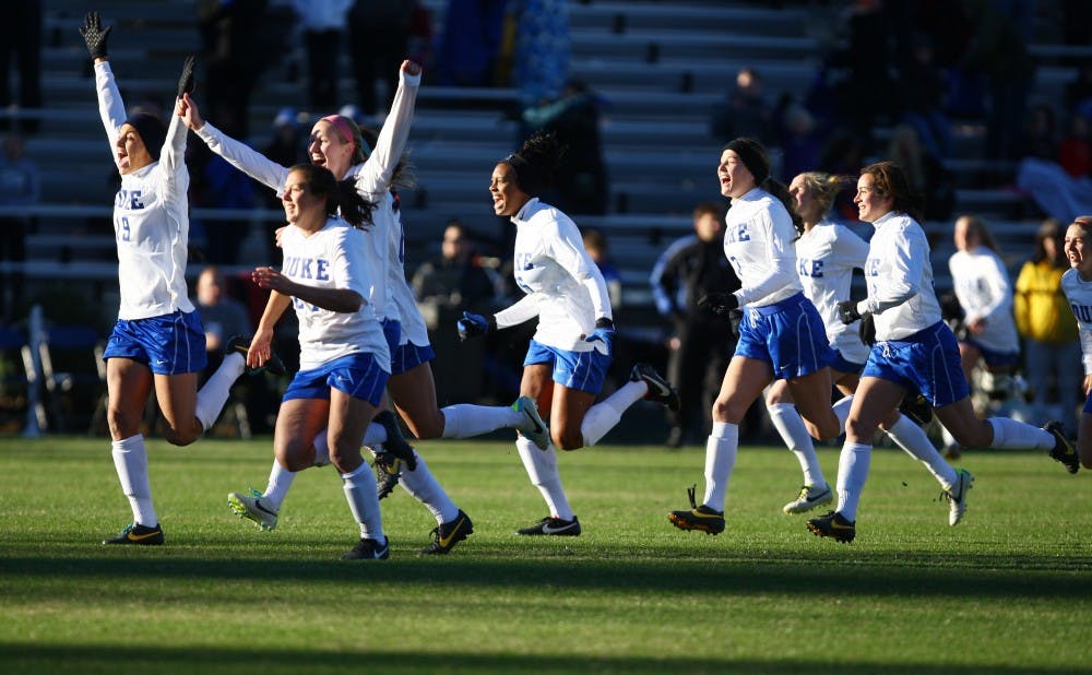 Duke won its second of three NCAA tournament games on penalty kicks, sending the Blue Devils to an Elite Eight matchup with Virginia Tech.
