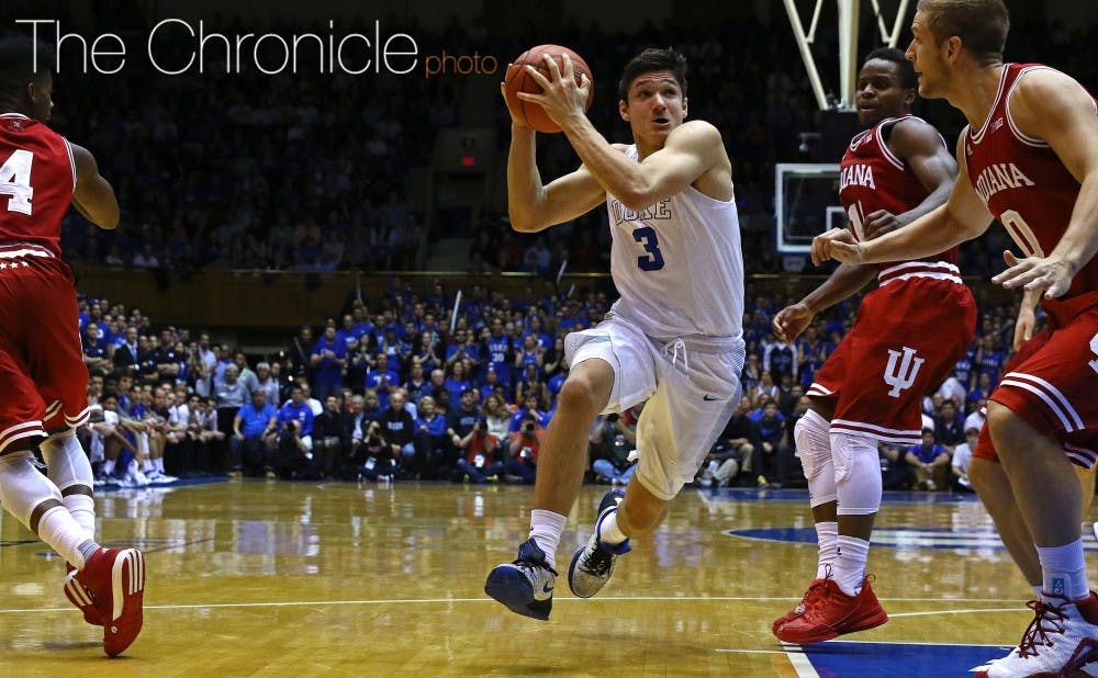 Junior Grayson Allen combined with Matt Jones and Brandon Ingram to put on a show for the Blue Devils on the perimeter Wednesday.