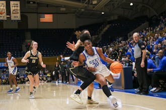 Sophomore guard Shayeann Day-Wilson rounds the corner in Duke's overtime loss to Colorado.