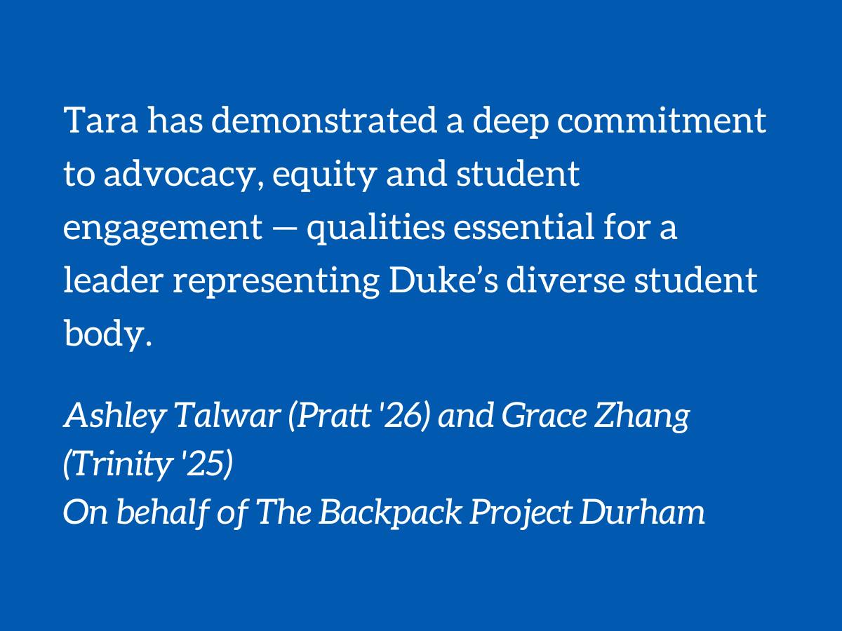 The Backpack Project Durham endorses Tara Singh for DSG president - The ...