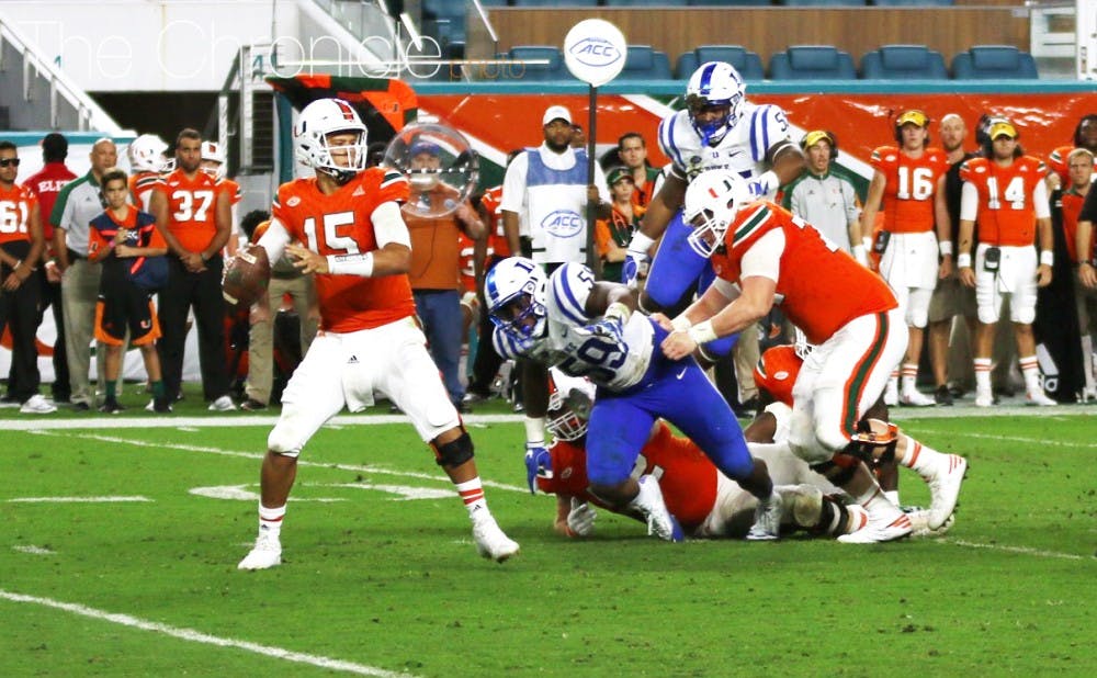 The Blue Devils had no answer for Miami's offense after halftime.&nbsp;