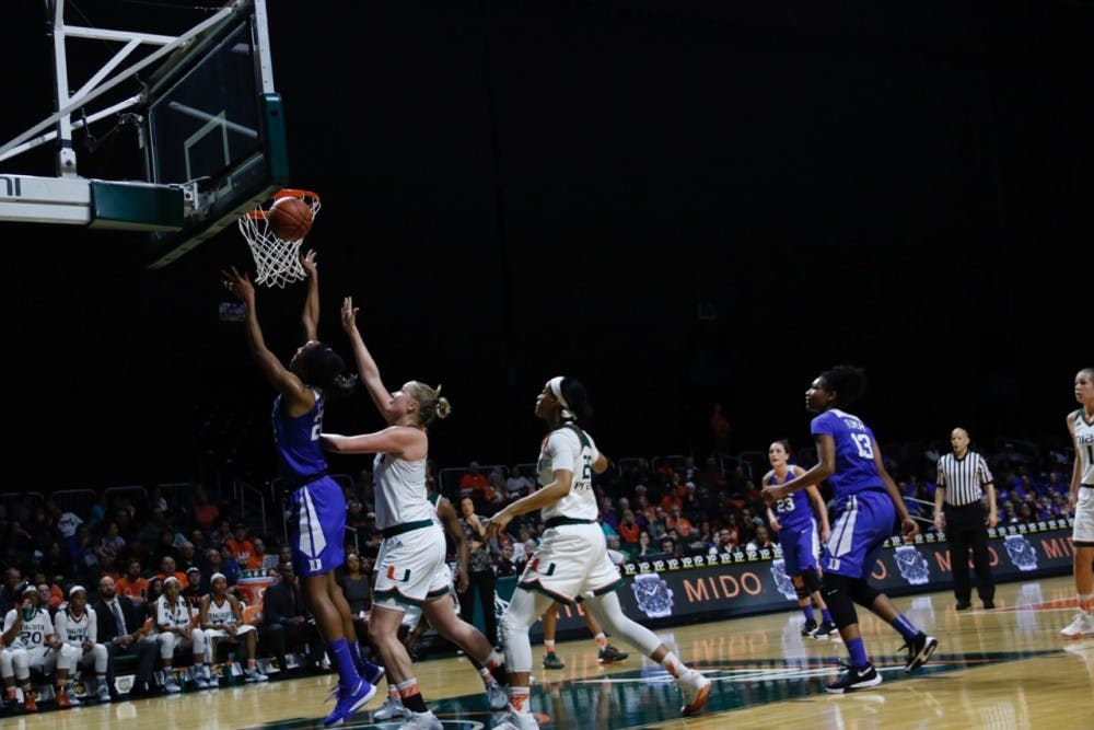 <p>Junior Oderah Chidom scored a career-high 18 points, but the Blue Devils endured a monumental field goal drought that put them in a 16-point halftime hole Sunday at Miami.</p>