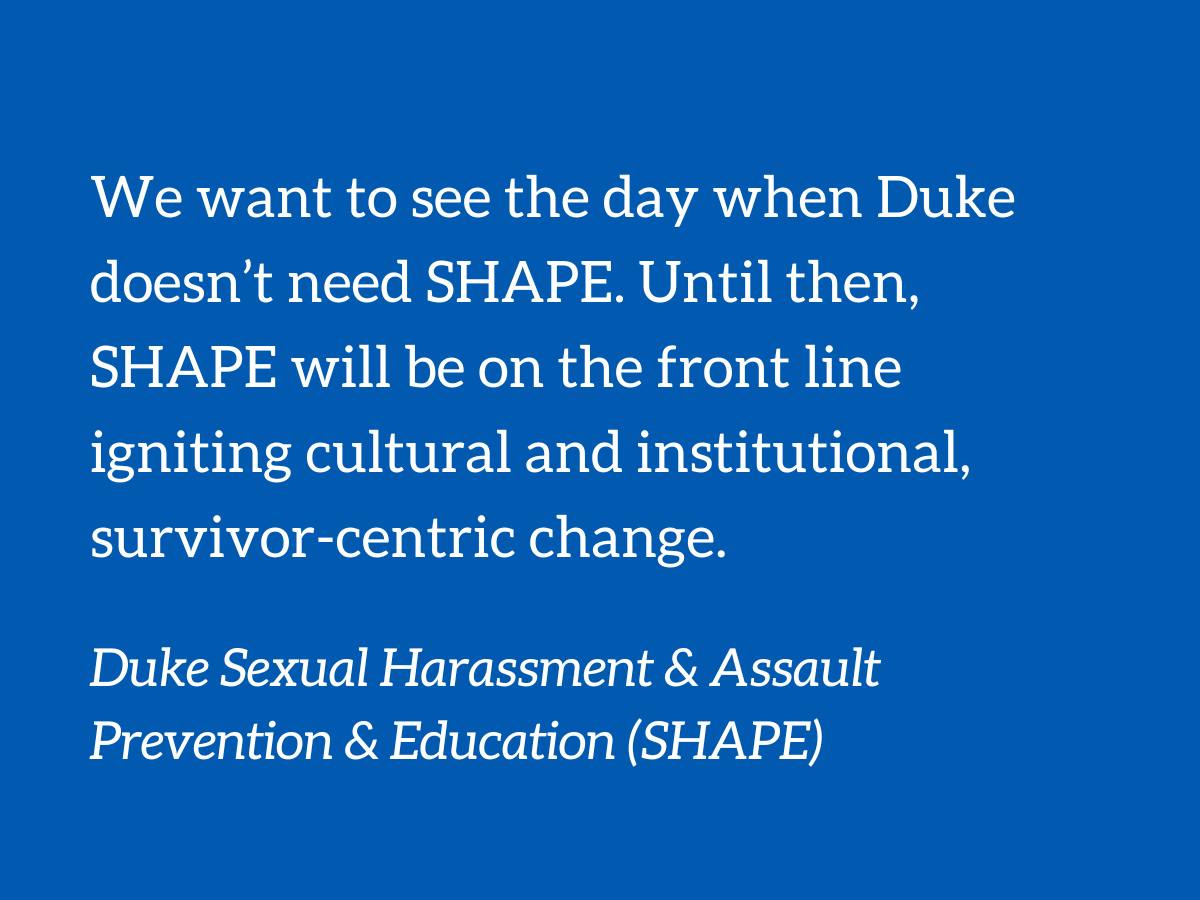 SHAPE's demands to administrators for a safer Duke - Vimarsana News