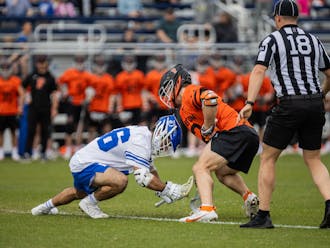 Jake Naso faces off in Duke's home matchup against Princeton.