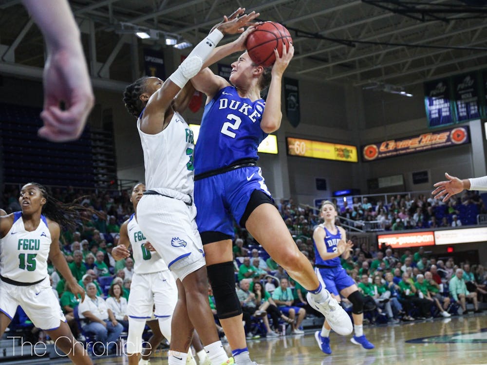 <p>Gorecki leads the Blue Devils in points, rebounds and assists this season.</p>