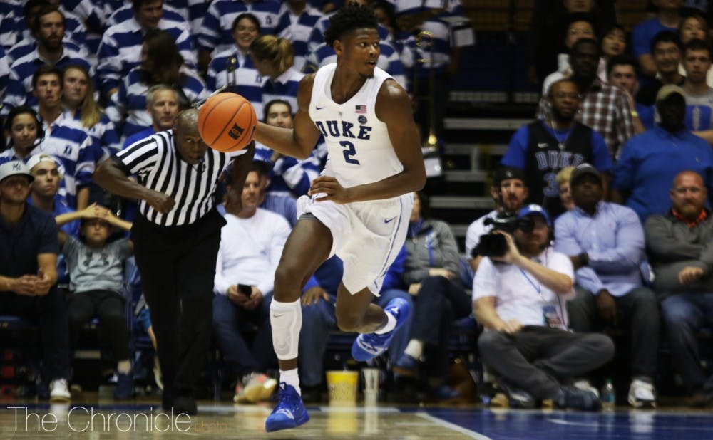 <p>Cam Reddish's outside shot will need to be consistent on Tuesday night</p>